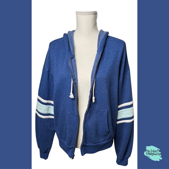 Cozy Blue Hoodie Sweatshirt Jacket by SO Sz Lg - Picture 1 of 9